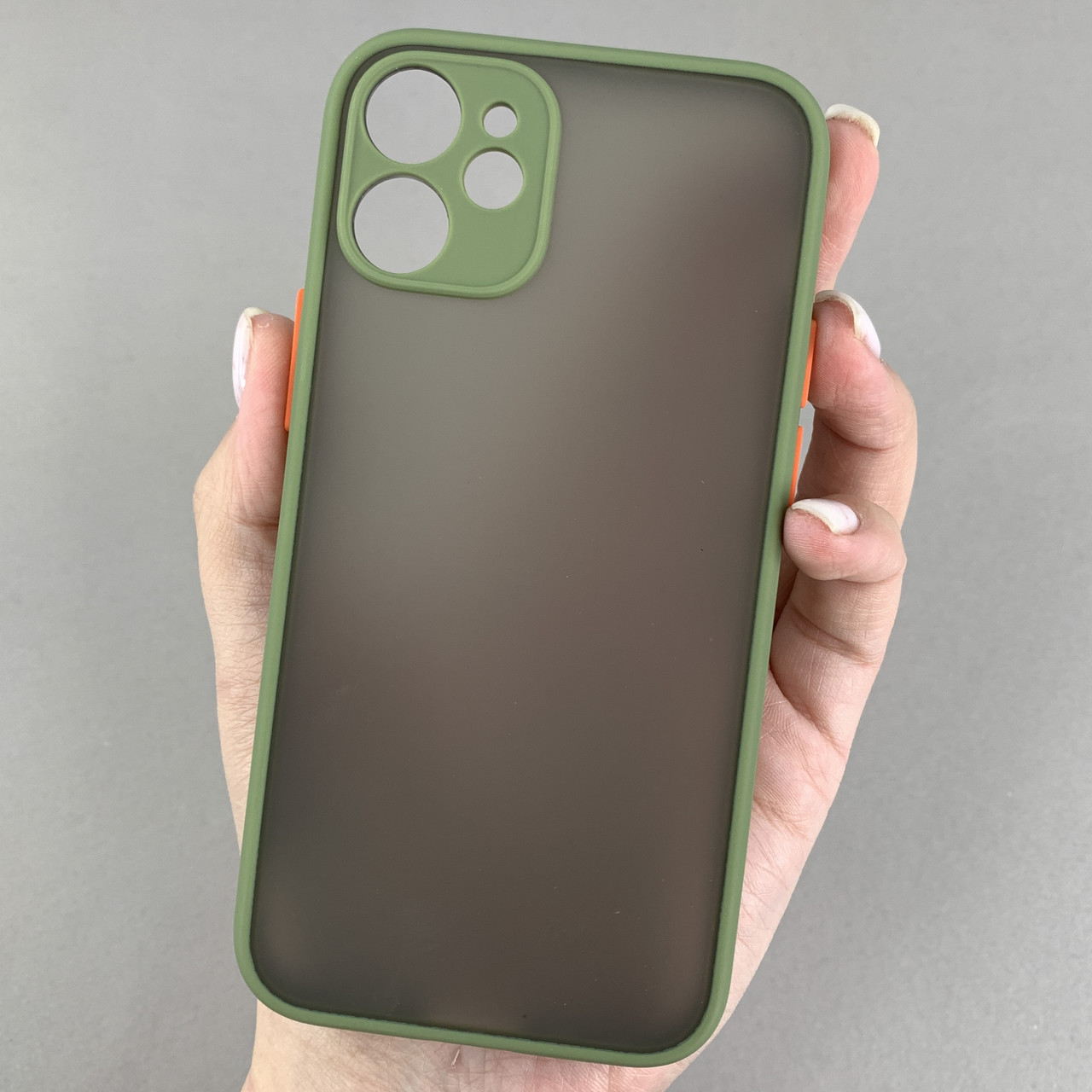 Чохол для Apple iPhone 12 Mini чохол із захистом для камери з кольоровими кнопками на айфон 12 міні зелений tcb