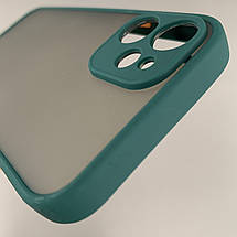 Чохол для Apple iPhone 12 Mini із захистом для камери з кольоровими кнопками на айфон 12 міні темно-зелений tcb, фото 5