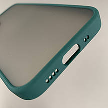 Чохол для Apple iPhone 12 Mini із захистом для камери з кольоровими кнопками на айфон 12 міні темно-зелений tcb, фото 4