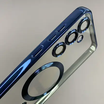 Чохол для Samsung Galaxy S25 Plus чохол з магсейф із захистом камери на самсунг с25 плюс синій h3b, фото 3