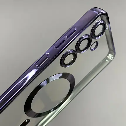 Чохол для Samsung Galaxy S25 Plus чохол з магсейф із захистом камери на самсунг с25 плюс бузковий h3b, фото 3