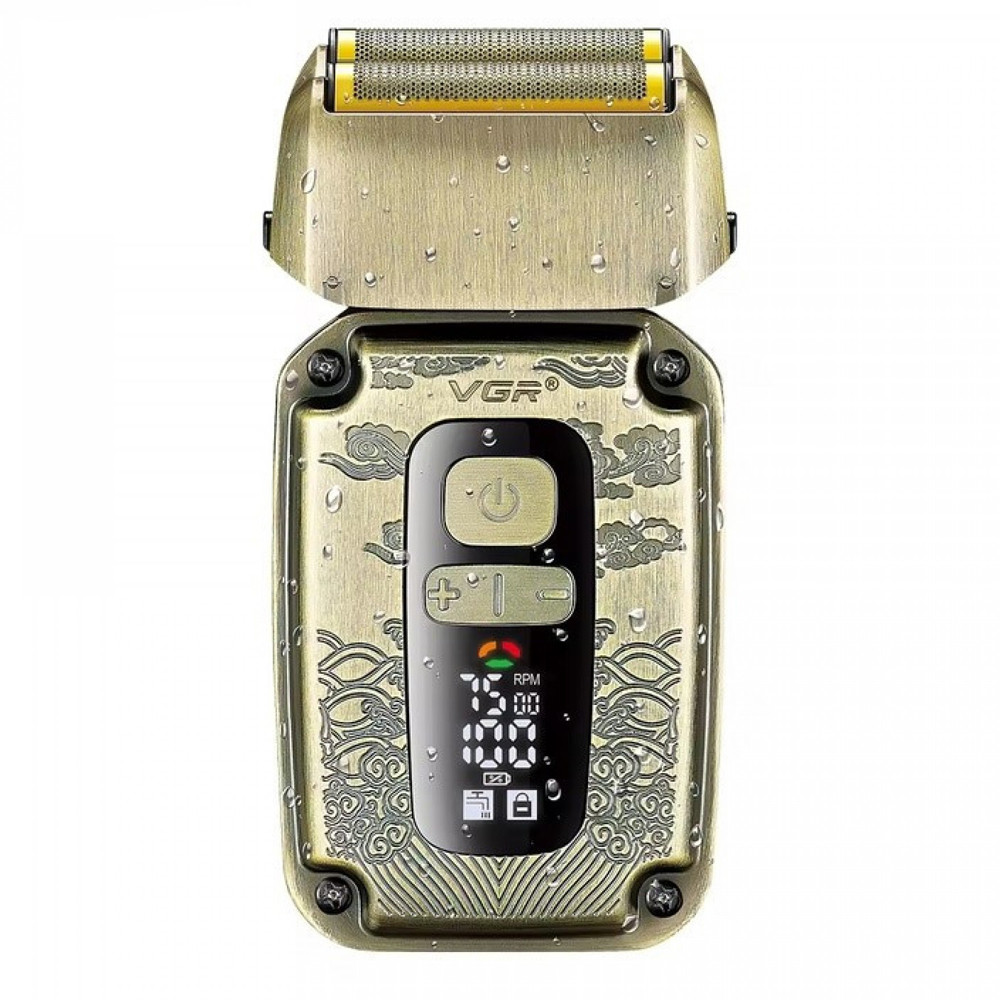 Електробритва VGR V-337, шейвер, подвійне лезо, 2 насадки, триммер, LED display, Box, фото 1