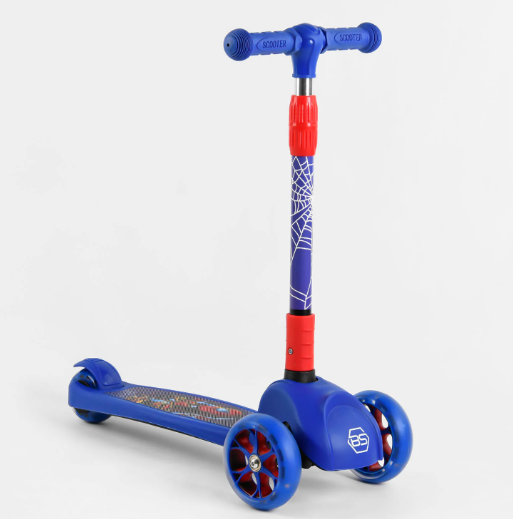 Дитячий складаний триколісний самокат для хлопчика Best Scooter 47359 Людина Павук, фото 1