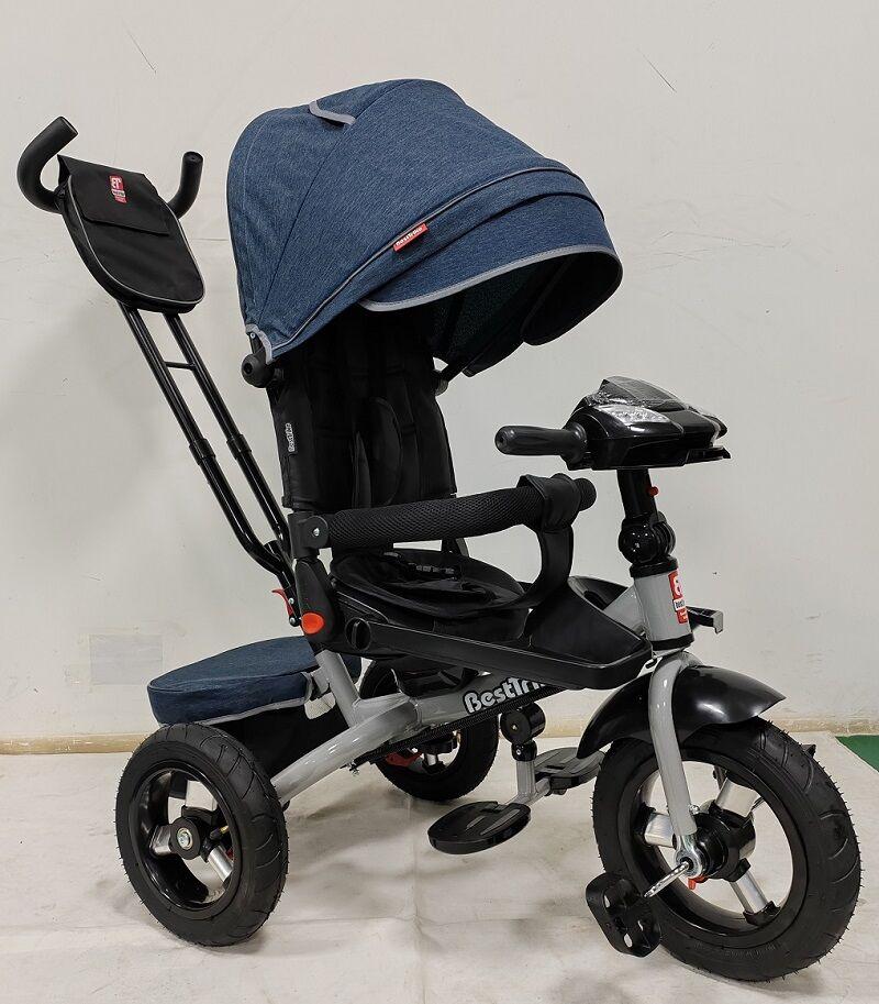 Велосипед-коляска триколісний Best Trike 6088F-702-44 музична фара, складане кермо, поворотне сидіння