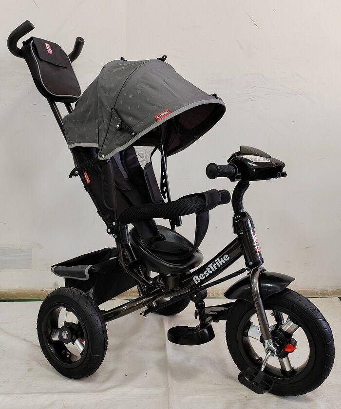 Велосипед-коляска триколісний Best Trike 3390 / 38-104 фара USB, Bluetooth, пульт, надувні колеса
