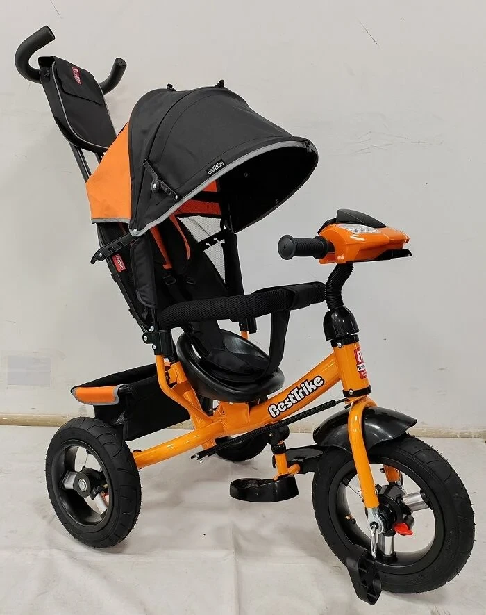 Велосипед-коляска триколісний Best Trike 3390 / 41-730 фара USB, Bluetooth, пульт, надувні колеса