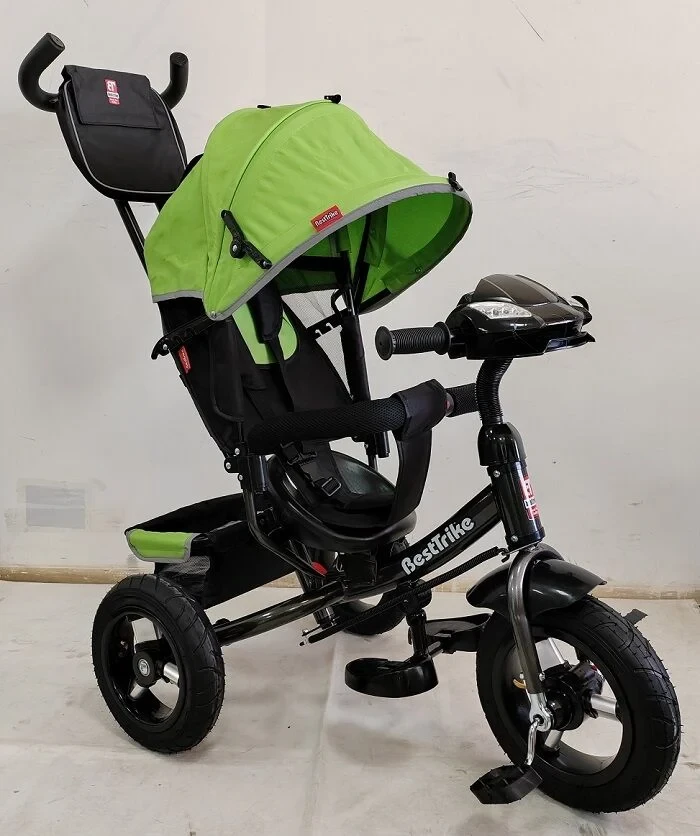 Велосипед-коляска триколісний Best Trike 3390 / 37-819 фара USB, Bluetooth, пульт, надувні колеса