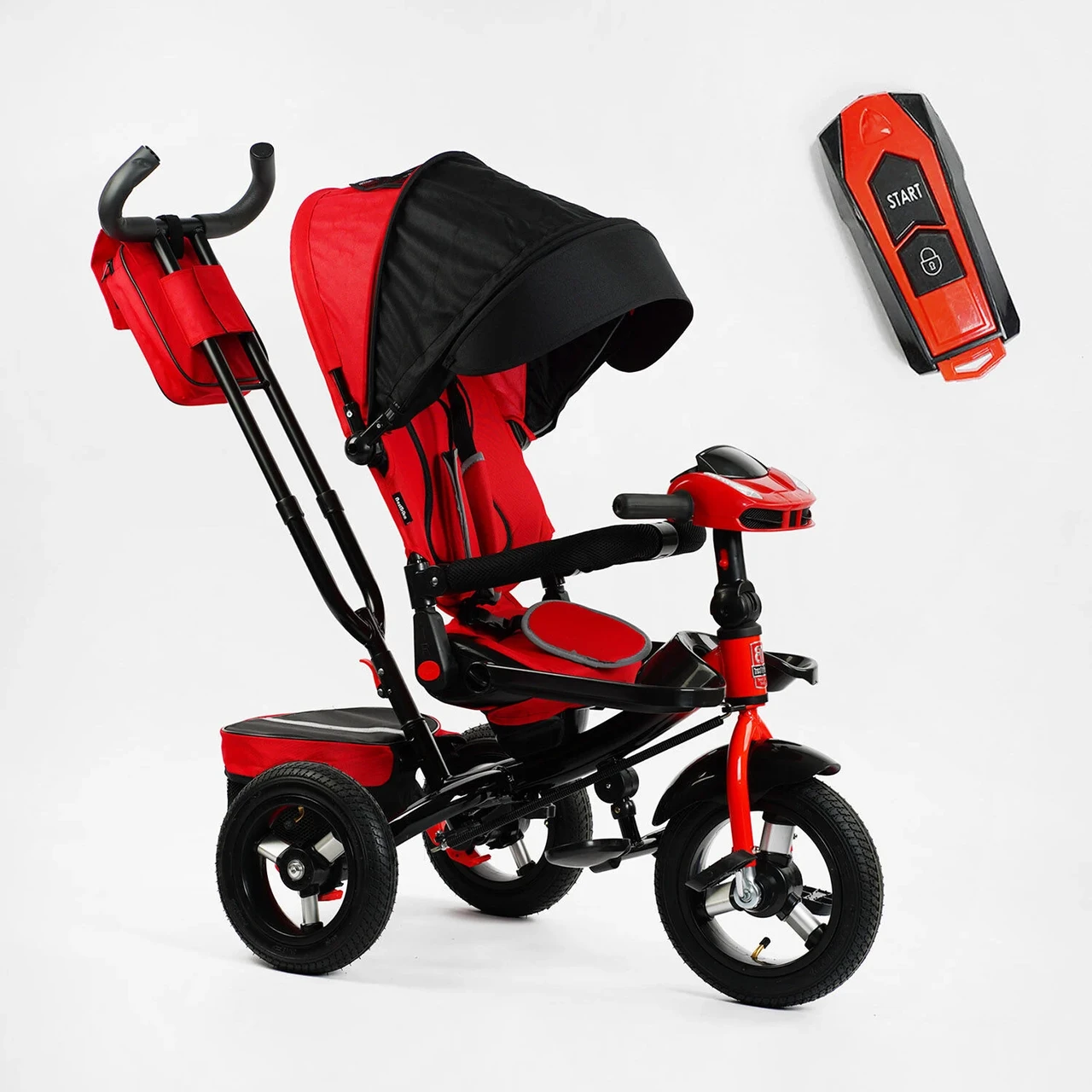 Триколісний велосипед-коляска Best Trike 6088 F-725-02 з поворотним сидінням і складаним кермом червоний