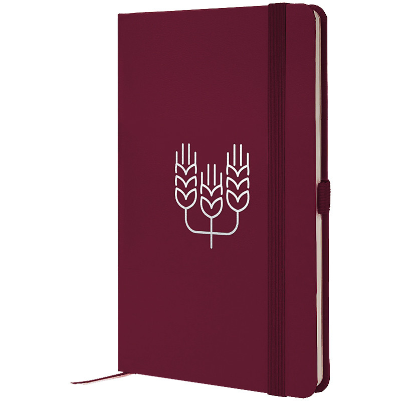 Нотатник Axent Partner Колоски 8201-46-6-A, 125x195 мм, 96 аркушів, клітинка, винна