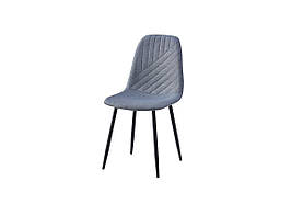 Стул мягкий Intarsio Waves черный каркас/серая ткань