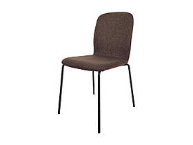 Стілець м'який Intarsio Navy чорний каркас / тканина глиняно-сіра