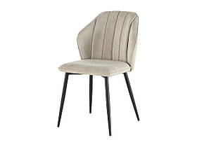 Стілець м'який Intarsio Neil чорний каркас / беж тканина