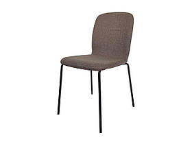 Стілець обідній м'який Intarsio Navy чорний каркас / сіра тканина