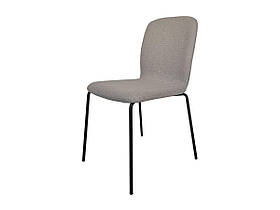 Стілець обідній м'який Intarsio Navy чорний каркас / світло-сіриf тканина