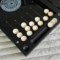 Нарди скляні у поєднанні з деревом 60×30 см подарункові з масонськими та езотеричними мотивами, фото 8