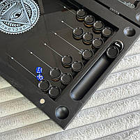 Нарди скляні у поєднанні з деревом 60×30 см подарункові з масонськими та езотеричними мотивами, фото 9