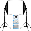 Набір постійного студійного світла 2 софтбоксу Puluz 50x70 cm на одну лампу Е27, фото 2