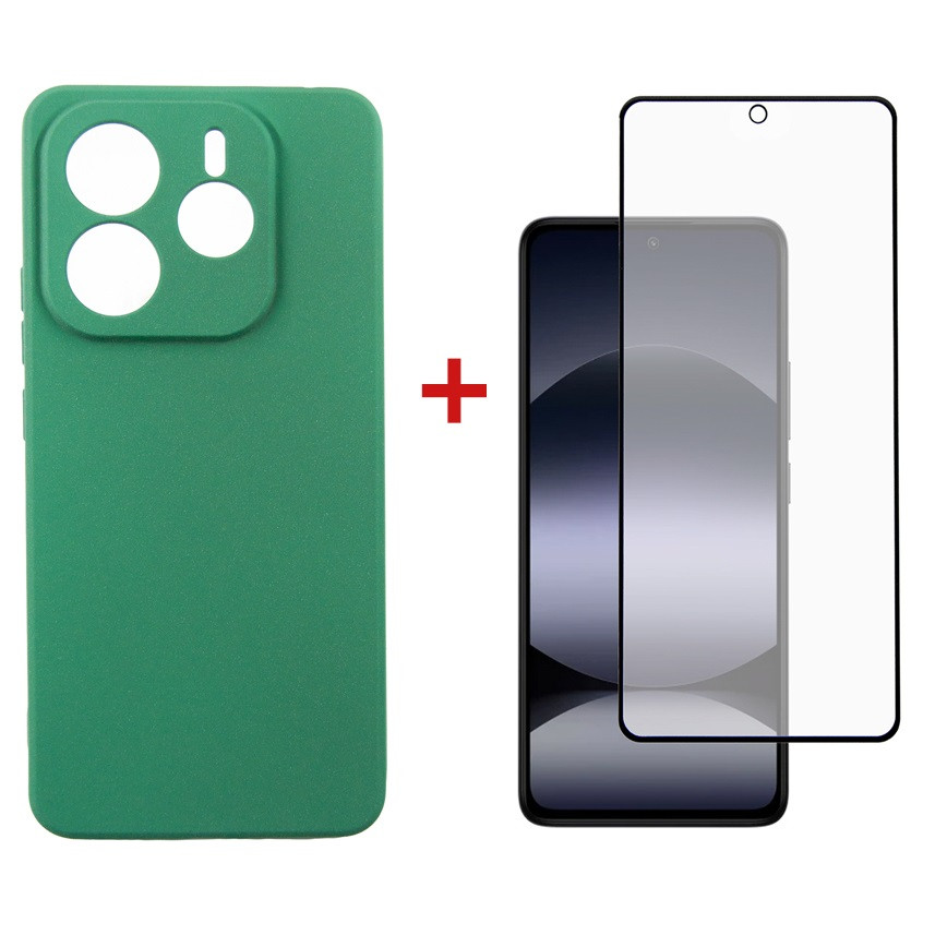 Чохол-накладка Dengos Soft для Xiaomi Redmi Note 14 5G Mint (DG-KM-131) + захисне скло, фото 1