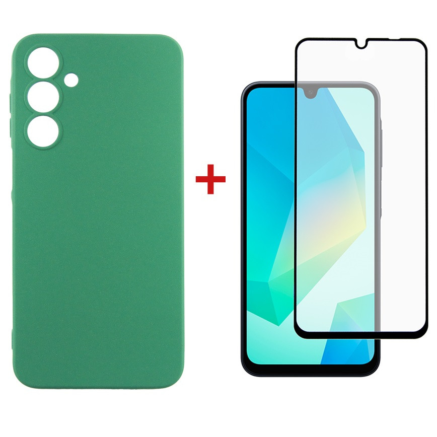 Чохол-накладка Dengos Soft для Samsung Galaxy A16 SM-A165 Mint (DG-KM-134) + захисне скло, фото 1