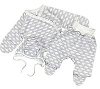 Комплект одежды детский 3 ед. унисекс RoyalBaby Облака (байка) на рост 56, 0-3 мес