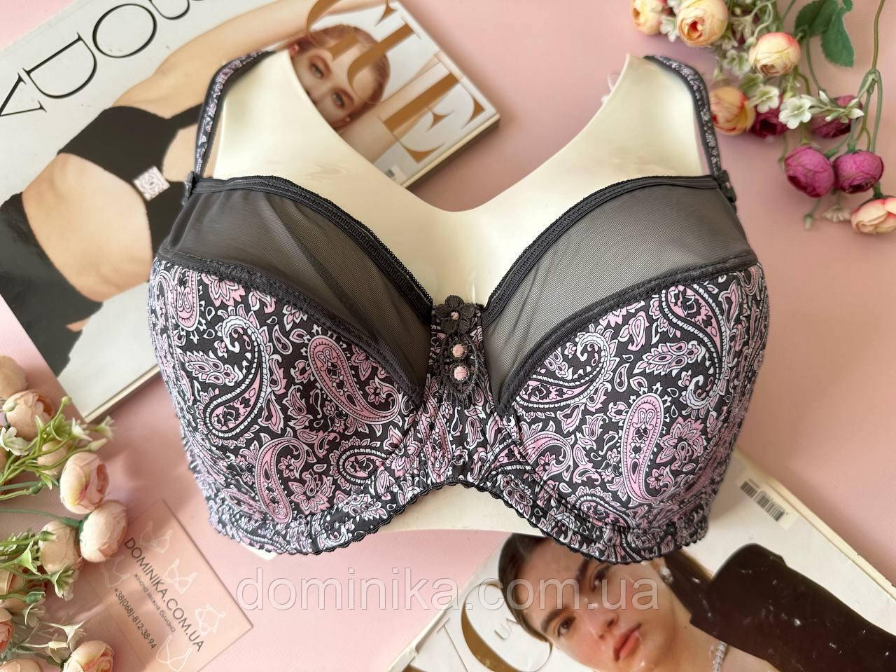 80/90E Бюстгальтер великого розміру, ліфчик на чашку E сірий