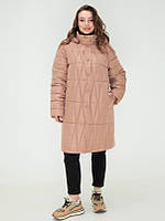 Стильне жіноче подовжене зимове стьобане пальтоз ''Маліка''