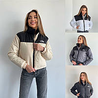 Жіноча демісезонна куртка 42-44; 44-46 чорний, білий, графіт, беж