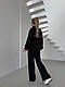 Жіночий велюровий м'який костюм для прогулянок CHANEL велюр подовжена кофта на блискавці штани палаццо, фото 2