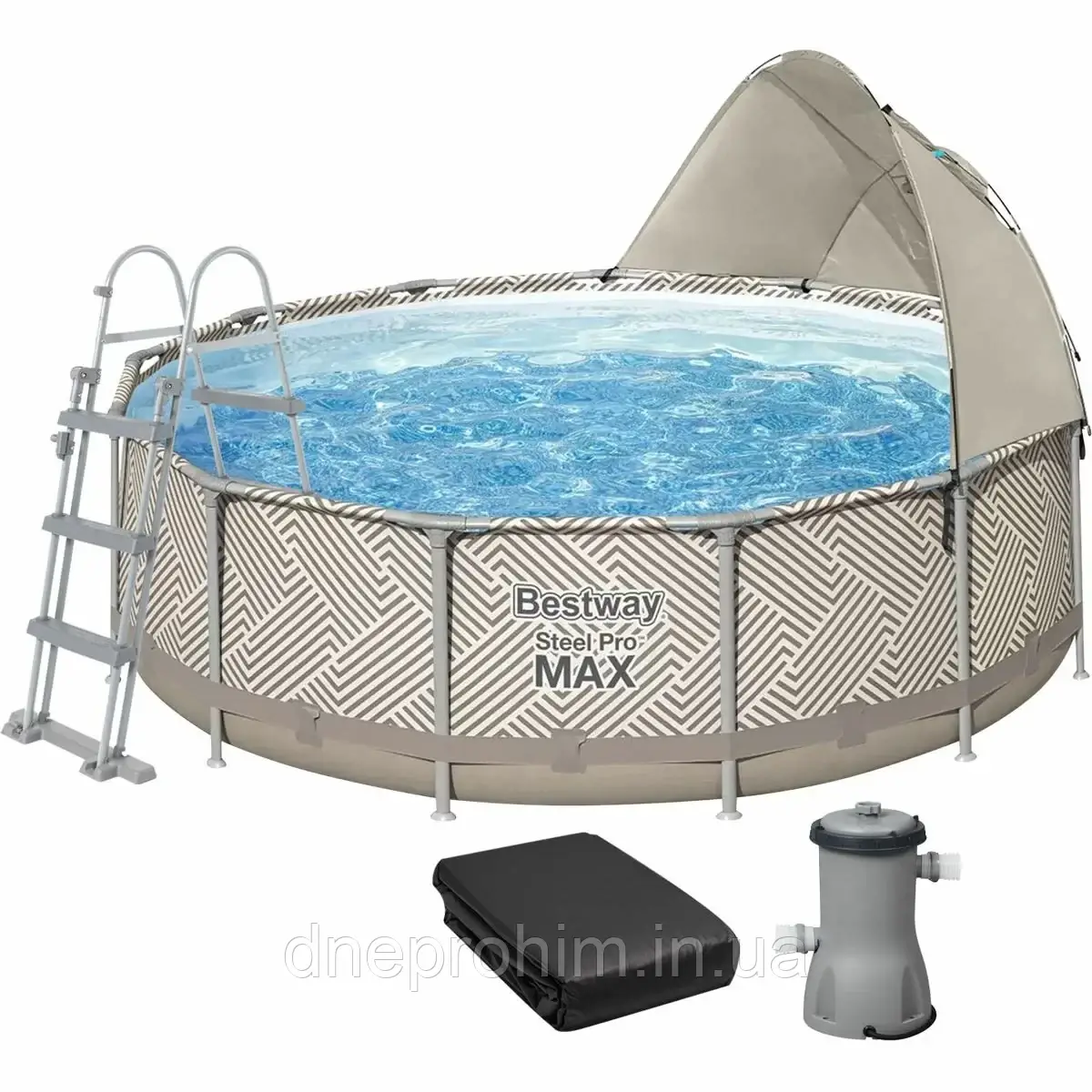 Каркасний басейн Bestway 561FY (396 х 107 см) з картриджним фільтром, драбиною, тентом і навісом