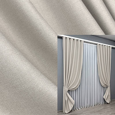 Комплект штор (2шт. 1,4х2,7м.) із тканини Шеніл однотонний (блекаут). Колір димчасто-білий. Код 1698ш 39-872