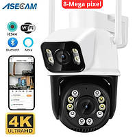 Asecam 8MP двойная уличная WiFi камера видеонаблюдения , ICSee, датчик движения , ICR ночное видение
