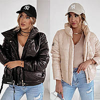 Жіноча весняна куртка 42-44, 46-48, 50-52 Беж, Чорний