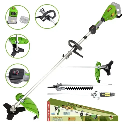 Акумуляторна коса Procraft PTA20/4/2 (без АКБ та ЗУ) (З насадками), фото 1