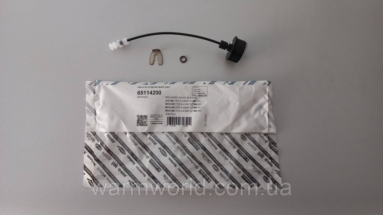 65114200 Манометр 0-4 Бар D=27 мм Clas, Cares, HS, Alteas Ariston +