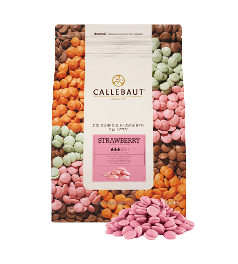 Рожевий шоколад Callebaut Strawberry Callets зі смаком полуниці у дропсах 2.5 кг, фото 1