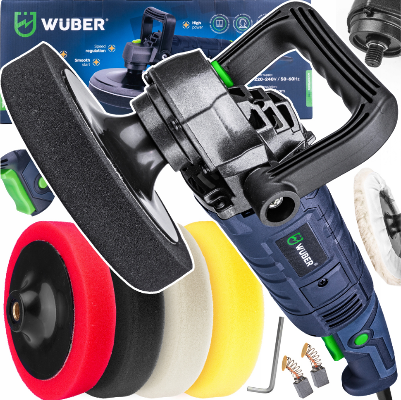 Полірувальна машинка Wuber 2300Вт + НАБІР ГУБОК (Польща), фото 1