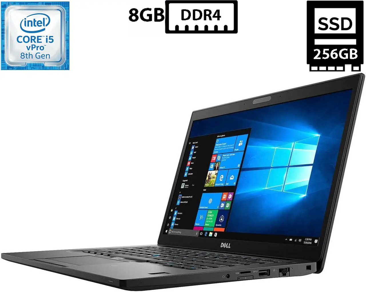 Ноутбук Dell Latitude 7490/14” IPS 1920x1080/Core i5-8350U 1.70GHz/8GB DDR4/SSD 256GB M.2/Intel UHD Graphics Камера Б/В