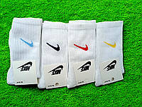 12 пар в упаковці, шкарпетки NIKE високі білі 4 кольори 36-41.