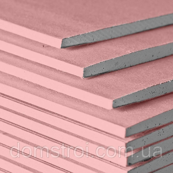 Гіпсокартон стіновий вогнестійкий KNAUF (1200×2500) 12.5 мм