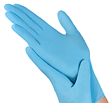 Рукавички нітрилові Safe Touch Advanced блакитні без пудри 100шт M, фото 2