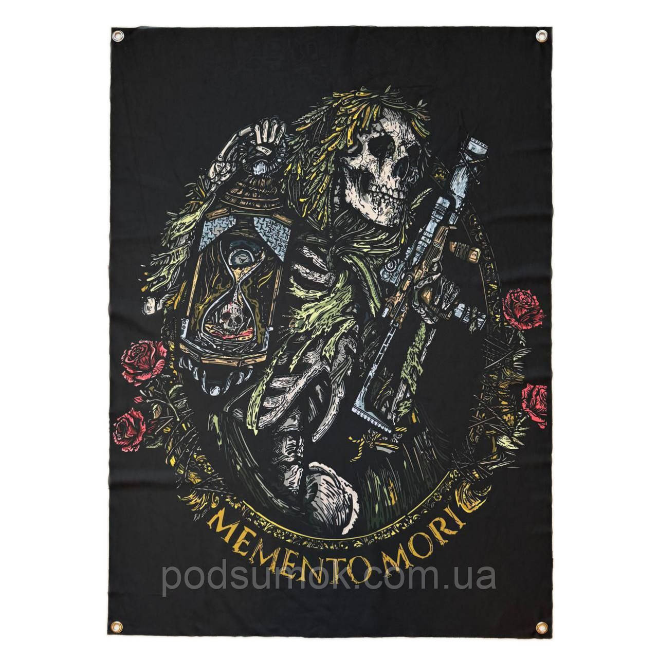 Банер прапор військовий MOMENTO MORI 70х100 см настінний односторонній з люверсами