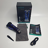 Водонепроникна акумуляторна чоловіча електробритва, електрична бритва з обертовими головками, V-305, фото 2