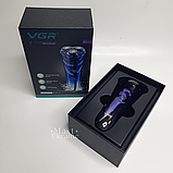 Водонепроникна акумуляторна чоловіча електробритва, електрична бритва з обертовими головками, V-305, фото 7