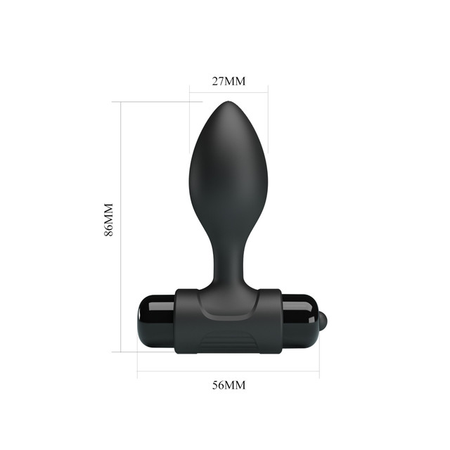Анальна пробка для початківців з вібрацією Vibra Butt Plug Black 3 см Чорного кольору