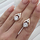 Серьги из серебра с фианитами и золотом Круиз, фото 2