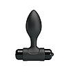 Анальна пробка для початківців з вібрацією Vibra Butt Plug Black 3 см Чорного кольору, фото 4