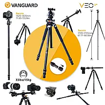 Штатив Vanguard VEO 3T+ 264AB | Чотирисекційний алюмінієвий трипод зі знімною кульовою головкою для Sony, Nikon, Canon, DSLR, фото 2