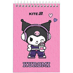 Блокнот на спіралі Kite Kuromi HK25-196-2, А6, 48 аркушів, нелінований