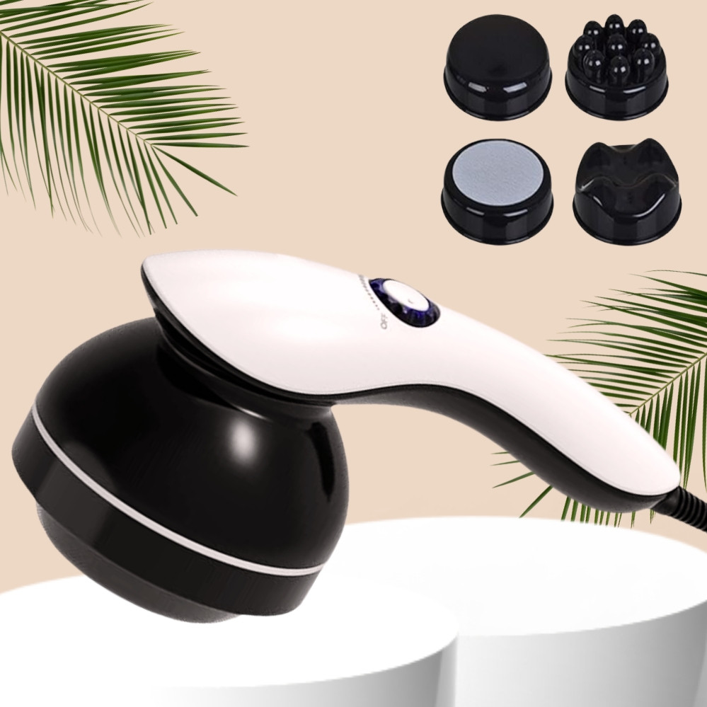 Ручний вібраційний масажер Body Massager PL-664В із 4 насадками багатофункціональний для всього тіла