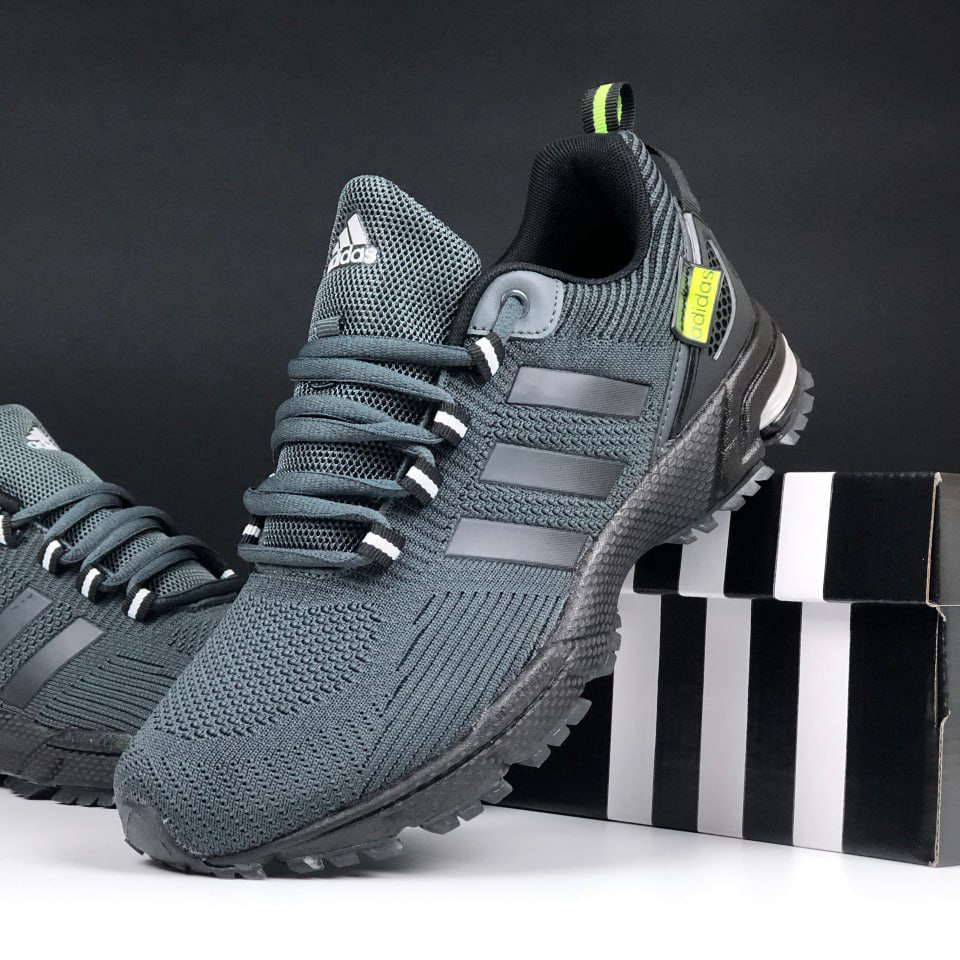 Чоловічі кросівки Adidas Marathon TR сіточка стильні повсякденні сірі салатові